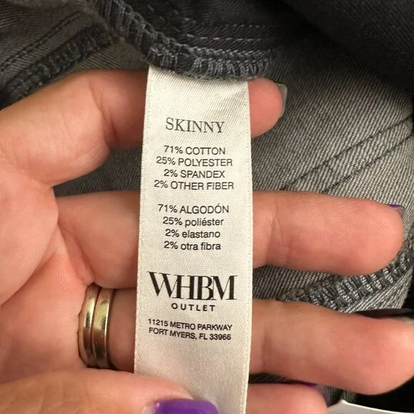 NWT White House Black Market High Rise Skinny Jeans Anette Vintage Gray #WHBM18 - Picture 5 of 9